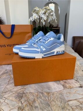 Louis Vuitton LV Trainer #54 Light Blue White